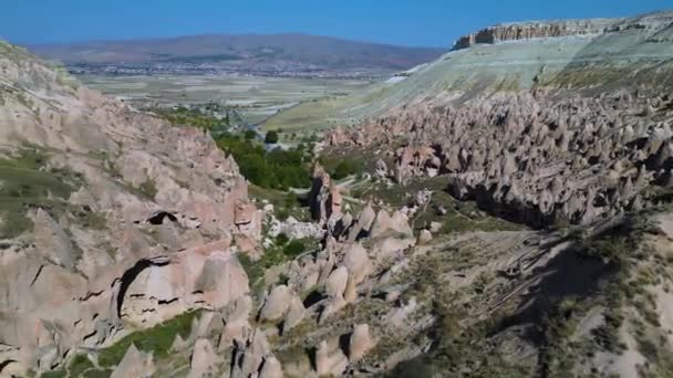 Kapadokya Türkiye Deki Zelve Valley Manzarası Unesco Dünya Mirası Alanı — Stok video