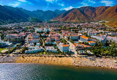 Mugla ilinin Marmaris ilçesine bağlı bir mahalle olan Icmeler 'in hava manzarası