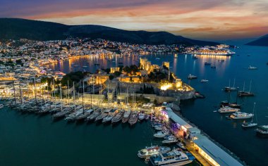 Türkiye 'nin Mugla ilindeki Bodrum' un hava manzarası.
