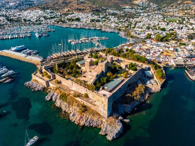 Türkiye 'nin Mugla ilindeki Bodrum' un hava manzarası.