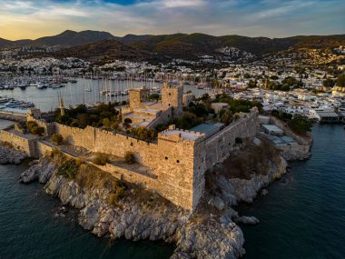 Türkiye 'nin Mugla ilindeki Bodrum' un hava manzarası.