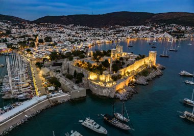 Türkiye 'nin Mugla ilindeki Bodrum' un hava manzarası.