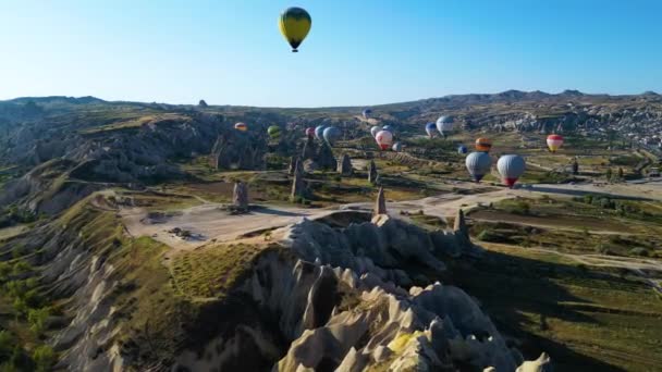 Goreme Tur Okt 2023 Luftballong Goreme National Park Kappadokien Turkiet — Stockvideo