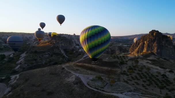 Goreme Tur Okt 2023 Luftballong Goreme National Park Kappadokien Turkiet — Stockvideo