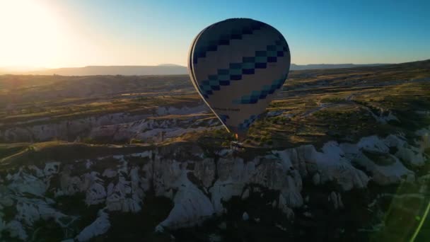 Goreme Tur Lgo 2023 Luchtballon Het Nationaal Park Goreme Cappadocië — Stockvideo