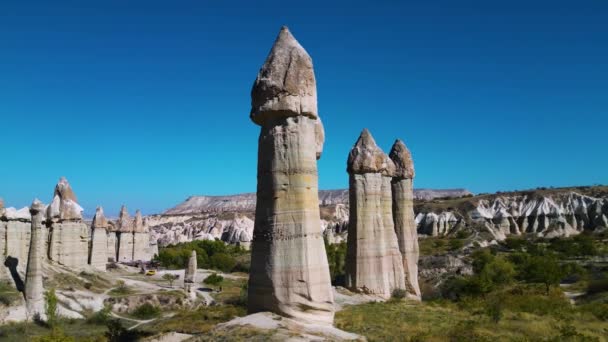 Dolina Miłości Goreme Historyczny Park Narodowy Kapadocja Turcja — Wideo stockowe