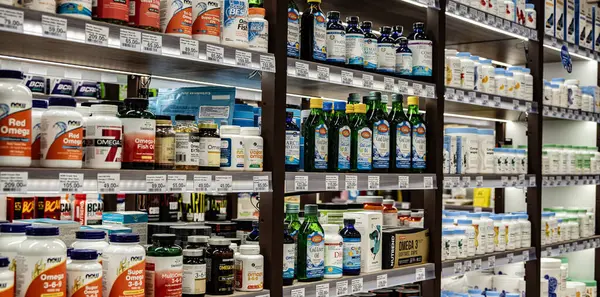 Poznan Pol Dec 2023 Pharmaceutical Products Sale Pharmacy Store — Stock Photo, Image
