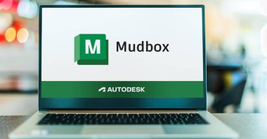 POZNAN, POL - 24 DEC 2023: Autodesk Mudbox 'ın logosunu gösteren dizüstü bilgisayar, tescilli bir bilgisayar tabanlı 3D heykel ve boyama aracı