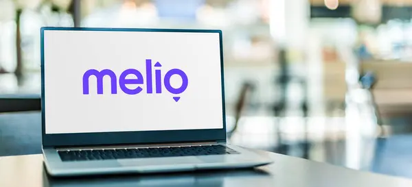 stock image POZNAN, POL - DEC 5, 2023: Laptop computer displaying logo of  Melio, an online accounts payable solution that allows businesses to conveniently make ACH bank transfers.