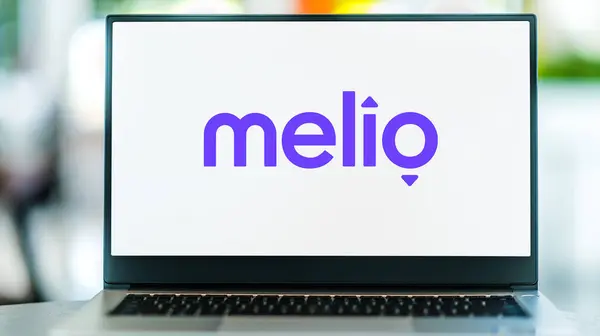 stock image POZNAN, POL - DEC 5, 2023: Laptop computer displaying logo of  Melio, an online accounts payable solution that allows businesses to conveniently make ACH bank transfers.