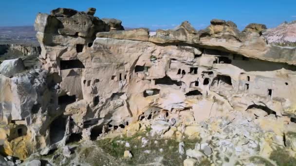Uitzicht Cavusin Nevsehir Provincie Cappadocia Turkije — Stockvideo