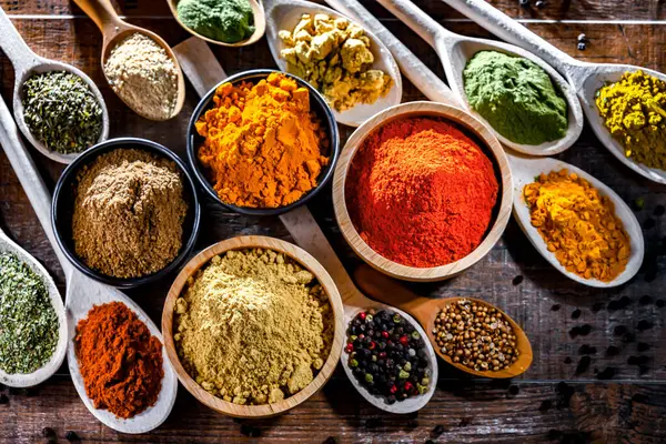 Composition Assortment Spices Herbs — Stock Photo, Image