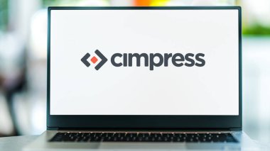 POZNAN, POL - DEC 28, 2022: Laptop computer displaying logo of Cimpress company