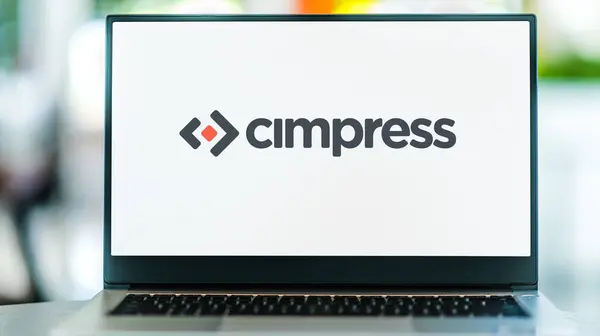 Poznan Pol Dec 2022 Laptop Computer Displaying Logo Cimpress Company — Stock Photo, Image