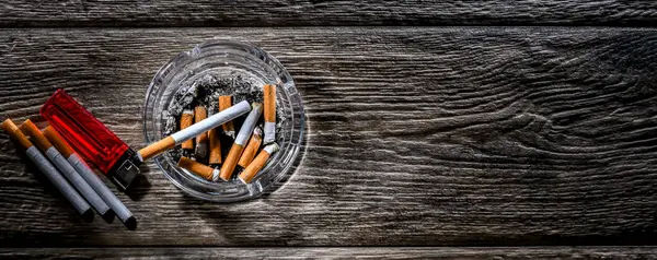 Composition Ashtray Cigarettes — Stock Photo, Image