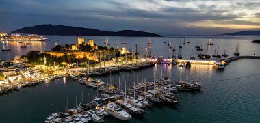 Türkiye 'nin Mugla ilindeki Bodrum' un hava manzarası.