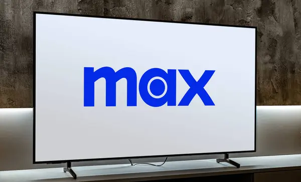 Познан Пол Мар 2024 Телевизор Плоским Экраном Логотипом Max Американского — стоковое фото