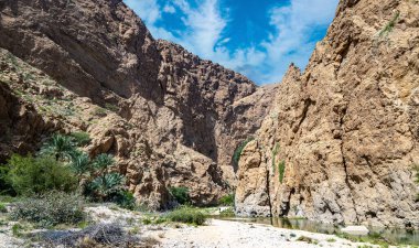 Gorge of Wadi Ash Shab in Southeastern Governorate, Oman clipart