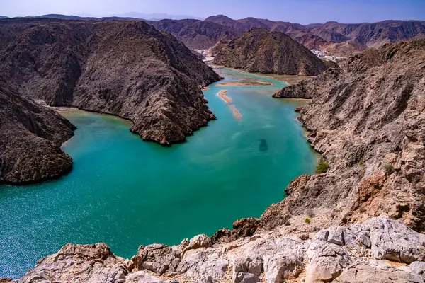 Vista Della Baia Yenkit Nel Governatorato Muscat Oman — Foto Stock