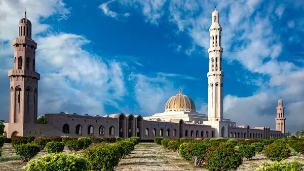 Sultão Qaboos Grande Mesquita Mascate Omã Fotografia De Stock