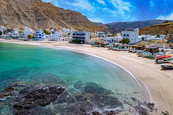 Παραλία Qantab Ένας Δημοφιλής Τουριστικός Προορισμός Κοντά Στο Muscat Ομάν Royalty Free Φωτογραφίες Αρχείου