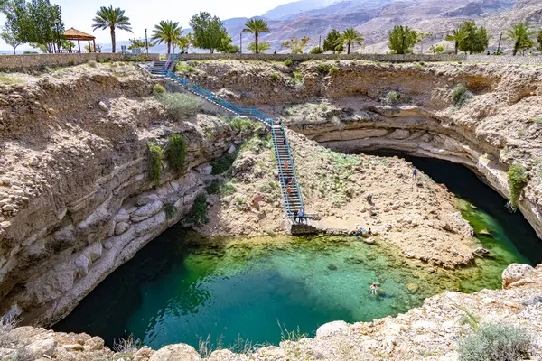 Bimmah Sinkhole Östliches Gouvernement Von Muskat Sultanat Oman Stockbild