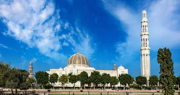 Sultão Qaboos Grande Mesquita Mascate Omã Imagens Royalty-Free