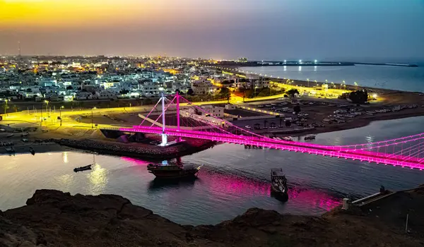 Вид Місто Сур Столиця Шаркія Південна Губернія Північному Сході Оману Стокове Фото