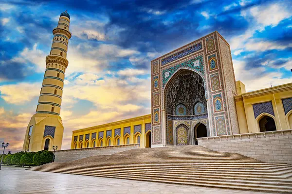 Große Sultan Qaboos Moschee Sohar Oman Stockbild