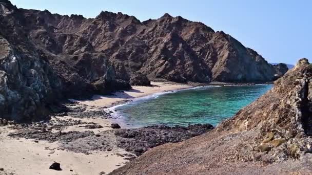 Praia Qantab Destino Turístico Popular Perto Mascate Omã — Vídeo de Stock
