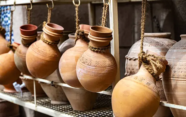 Traditional Pottery Nizwa Souq Oman — Stock Photo, Image