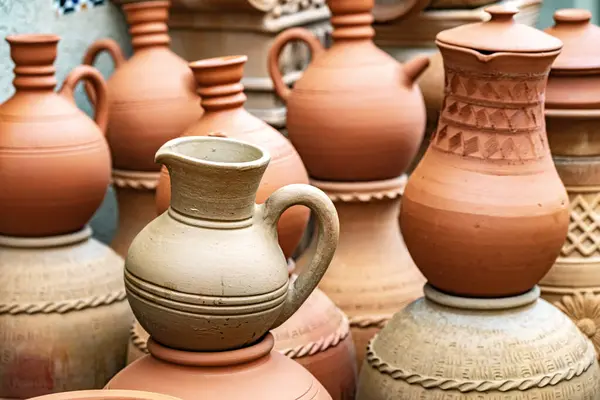 Traditionelle Keramik Auf Dem Nizwa Souq Oman Stockfoto