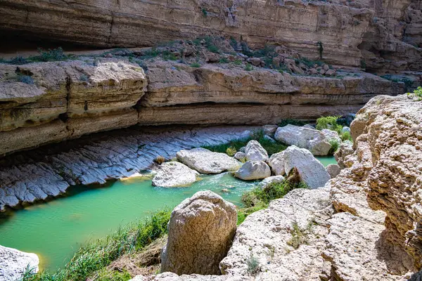 Gorge Wadi Ash Shab Southeastern Governorate Oman Stock Picture