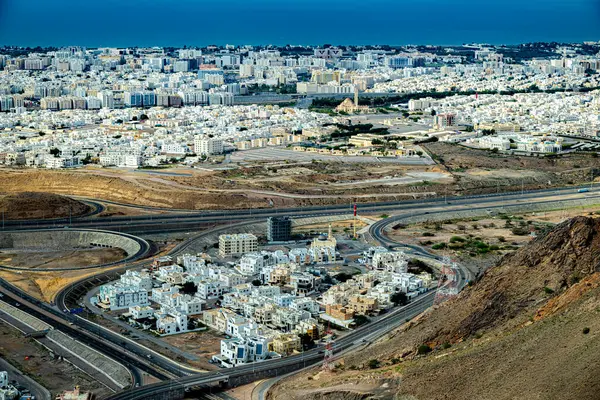 Utsikt Över Huvudstaden Muscat Oman Amirat Visa Punkt Royaltyfria Stockbilder