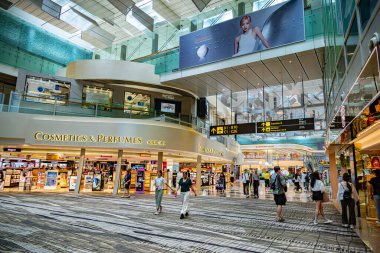 SINGAPORE - 13 Mayıs 2024: Singapur 'daki Changi Havaalanı