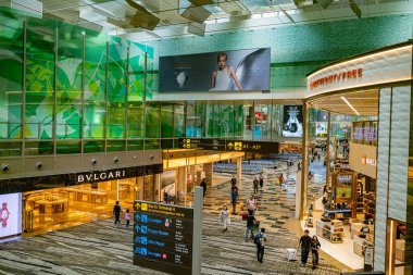 SINGAPORE - 13 Mayıs 2024: Singapur 'daki Changi Havaalanı