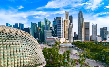 SINGAPORE - 10 Mayıs 2024 Singapur Rıhtımı İş Mimarisi