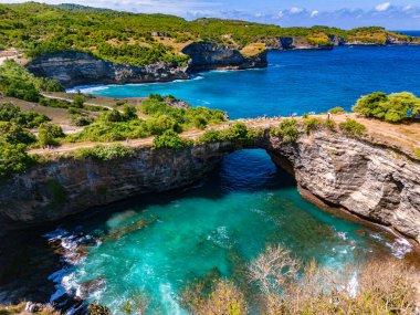 Endonezya 'nın Nusa Penida Adası' ndaki Kırık Plaj Havalimanı