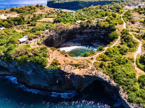 stock image Airview of Broken Beach on Nusa Penida Island, Indonesia