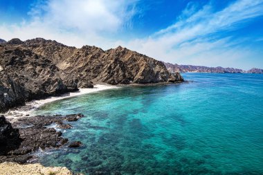 Qantab beach, a popular tourist destination near Muscat, Oman clipart