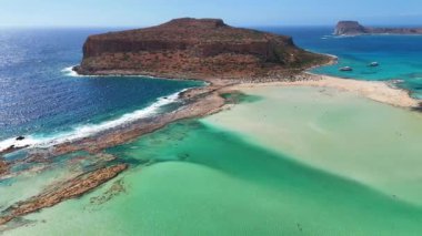 Balos Gölü, Girit, Yunanistan 'ın hava manzarası