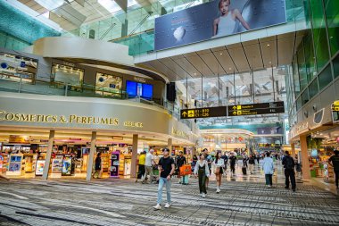 SINGAPORE - 13 Mayıs 2024: Singapur 'daki Changi Havaalanı