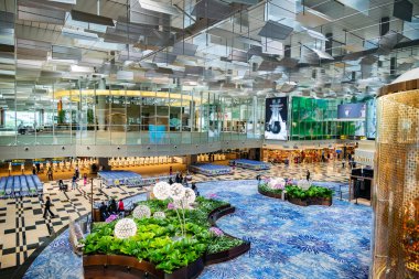 SINGAPORE - 13 Mayıs 2024: Singapur 'daki Changi Havaalanı