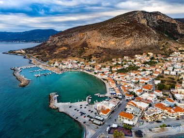 Aerial view of Monemvasia, a town in Laconia, Greece. clipart