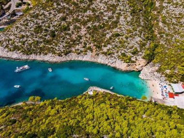 Porto Vromi Plajı, Zakynthos kıyısı, Yunanistan 'ın İyon Adaları