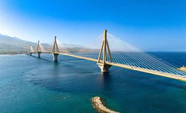 Rio Antirrio Bridge over Gulf of Corinth near Patras, Greece clipart