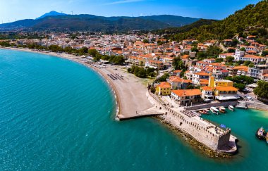 City of Nafpaktos in Aetolia-Acarnania, near Gulf of Corinth, Greece clipart