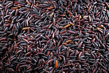 Siyah pirinç ya da mor pirinç yakın çekim