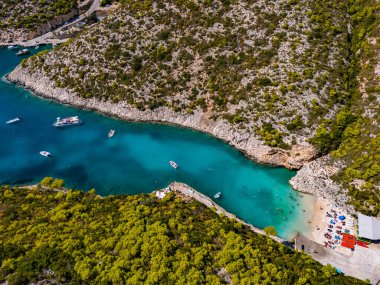 Porto Vromi Plajı, Zakynthos kıyısı, Yunanistan 'ın İyon Adaları