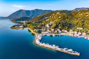 Lefkada Adası yakınlarındaki Lygios Köyü, Yunanistan.